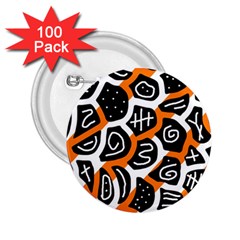 Orange Playful Design 2 25  Buttons (100 Pack)  by Valentinaart