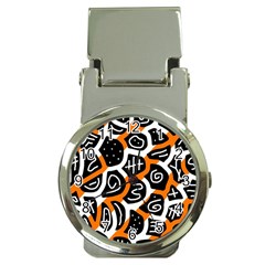 Orange Playful Design Money Clip Watches by Valentinaart