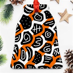 Orange Playful Design Bell Ornament (2 Sides) by Valentinaart