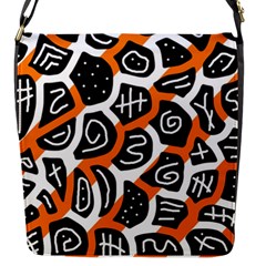 Orange Playful Design Flap Messenger Bag (s) by Valentinaart