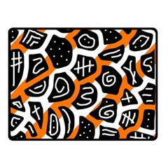 Orange Playful Design Double Sided Fleece Blanket (small)  by Valentinaart