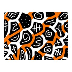 Orange Playful Design Double Sided Flano Blanket (mini)  by Valentinaart