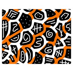 Orange Playful Design Double Sided Flano Blanket (medium)  by Valentinaart