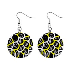 Yellow Playful Design Mini Button Earrings