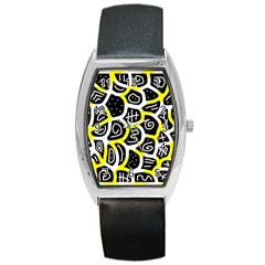 Yellow Playful Design Barrel Style Metal Watch by Valentinaart