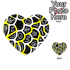 Yellow Playful Design Playing Cards 54 (heart)  by Valentinaart