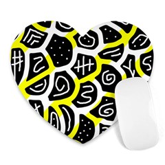 Yellow Playful Design Heart Mousepads by Valentinaart