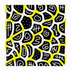 Yellow Playful Design Medium Glasses Cloth by Valentinaart