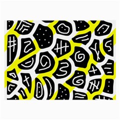 Yellow Playful Design Large Glasses Cloth by Valentinaart