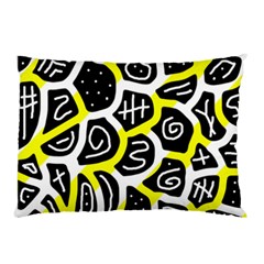 Yellow Playful Design Pillow Case by Valentinaart