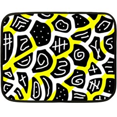 Yellow Playful Design Fleece Blanket (mini) by Valentinaart