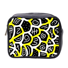 Yellow Playful Design Mini Toiletries Bag 2-side by Valentinaart