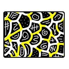 Yellow Playful Design Double Sided Fleece Blanket (small)  by Valentinaart