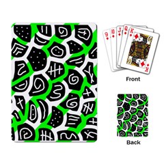 Green Playful Design Playing Card by Valentinaart