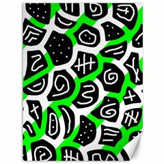 Green Playful Design Canvas 36  X 48   by Valentinaart