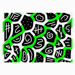 Green Playful Design Large Glasses Cloth by Valentinaart