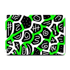 Green Playful Design Small Doormat  by Valentinaart