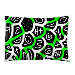 Green Playful Design Pillow Case by Valentinaart