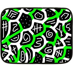 Green Playful Design Fleece Blanket (mini) by Valentinaart