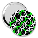 Green playful design 3  Handbag Mirrors Front