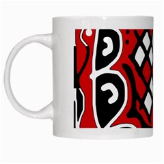 Red High Art Abstraction White Mugs by Valentinaart