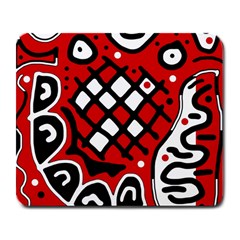 Red High Art Abstraction Large Mousepads by Valentinaart