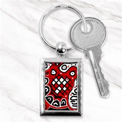 Red High Art Abstraction Key Chains (rectangle)  by Valentinaart