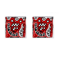 Red High Art Abstraction Cufflinks (square) by Valentinaart