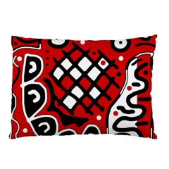 Red High Art Abstraction Pillow Case by Valentinaart