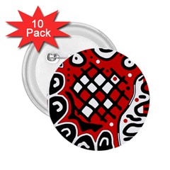 Red High Art Abstraction 2 25  Buttons (10 Pack)  by Valentinaart