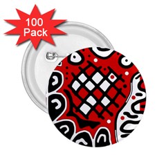 Red High Art Abstraction 2 25  Buttons (100 Pack)  by Valentinaart