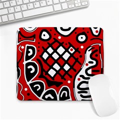 Red High Art Abstraction Large Mousepads by Valentinaart