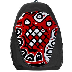 Red High Art Abstraction Backpack Bag by Valentinaart