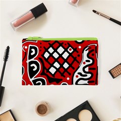 Red High Art Abstraction Cosmetic Bag (xs) by Valentinaart