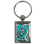 Cyan high art abstraction Key Chains (Rectangle)  Front