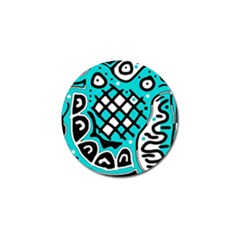 Cyan high art abstraction Golf Ball Marker