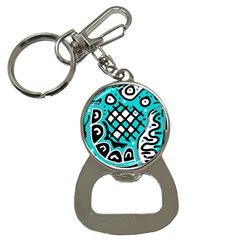 Cyan high art abstraction Bottle Opener Key Chains