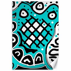 Cyan high art abstraction Canvas 20  x 30  