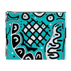 Cyan high art abstraction Cosmetic Bag (XL)