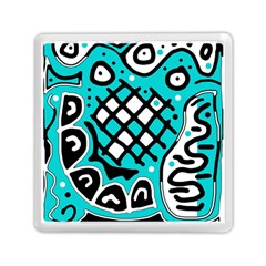 Cyan high art abstraction Memory Card Reader (Square) 