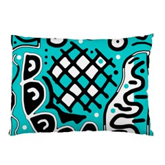 Cyan high art abstraction Pillow Case (Two Sides)