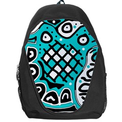 Cyan High Art Abstraction Backpack Bag by Valentinaart