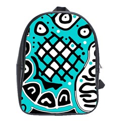 Cyan High Art Abstraction School Bags (xl)  by Valentinaart