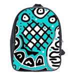 Cyan high art abstraction School Bags (XL)  Front