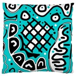 Cyan high art abstraction Large Flano Cushion Case (One Side) Front