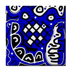 Blue High Art Abstraction Tile Coasters