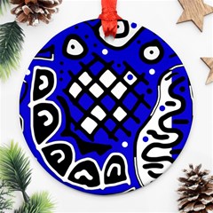 Blue High Art Abstraction Ornament (round) 