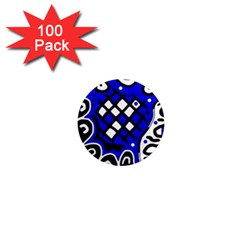 Blue High Art Abstraction 1  Mini Magnets (100 Pack) 