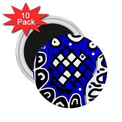 Blue High Art Abstraction 2 25  Magnets (10 Pack) 