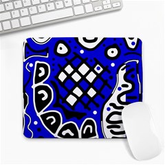 Blue High Art Abstraction Large Mousepads by Valentinaart